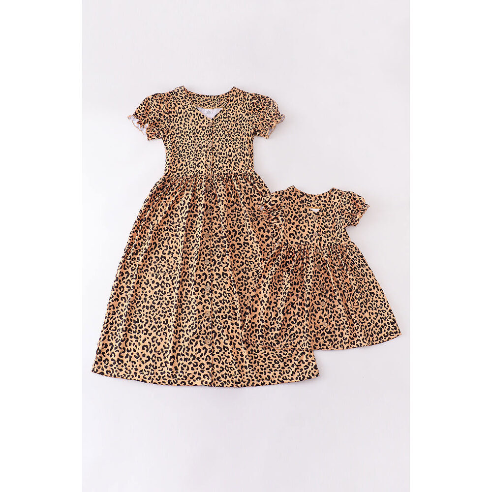 Yellow leopard print dress mommy & me